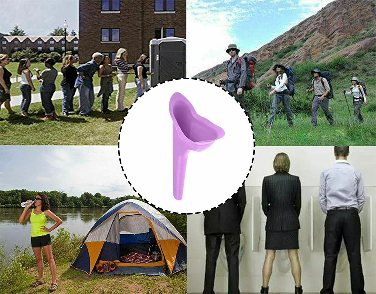 1/2x Female Ladies Portable Urinal Funnel Camping Travel Toilet Stand Pee Device
