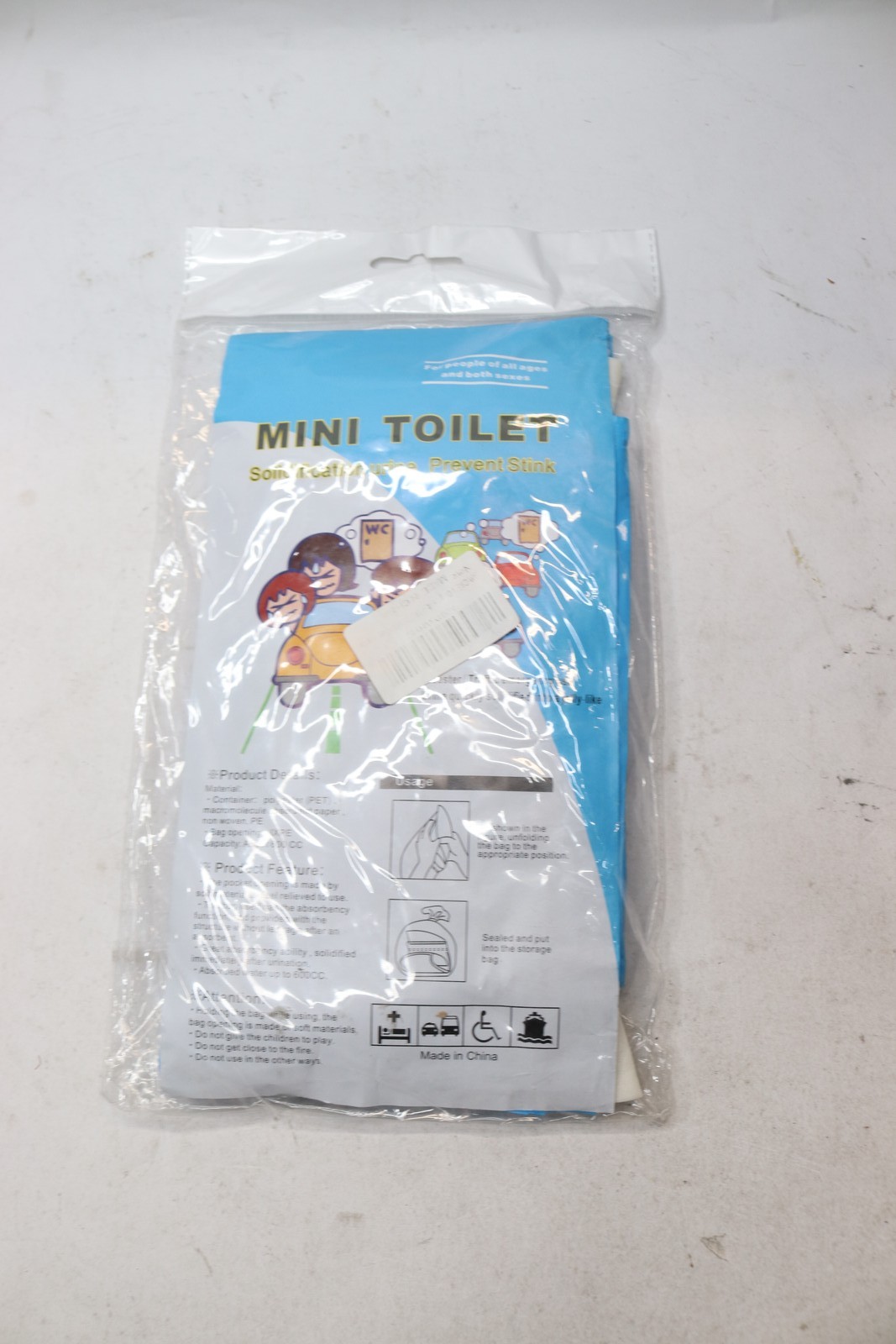 (10-Pk) Awoken Disposable Portable Travel Urine Bags Blue 9.8″ x 5.1″ x 0.1″
