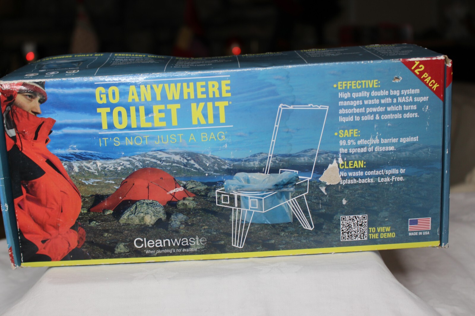 Cleanwaste GO Anywhere Toilet Waste Kits-12/Pack CASE NEW