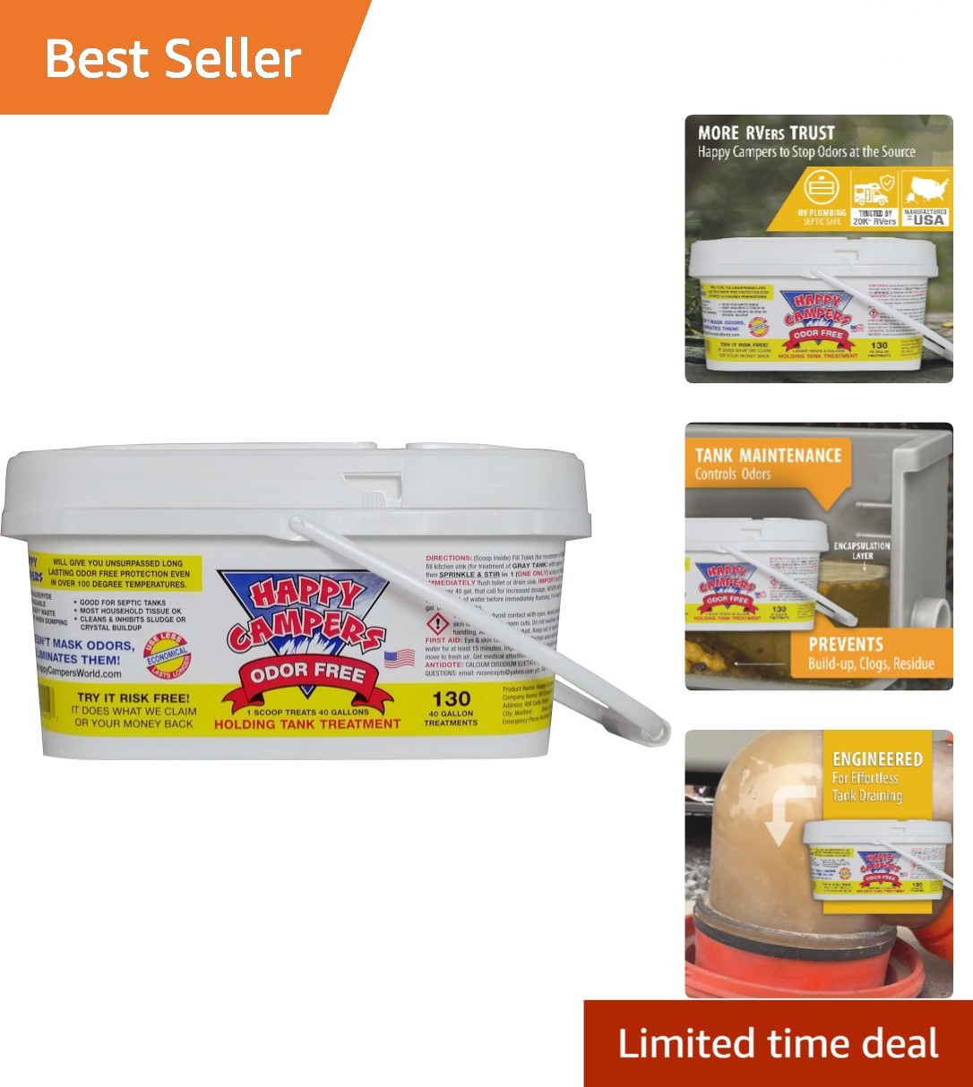 Concentrated RV Odor Control & Maintenance – 130 Treatments for Smooth Dumping