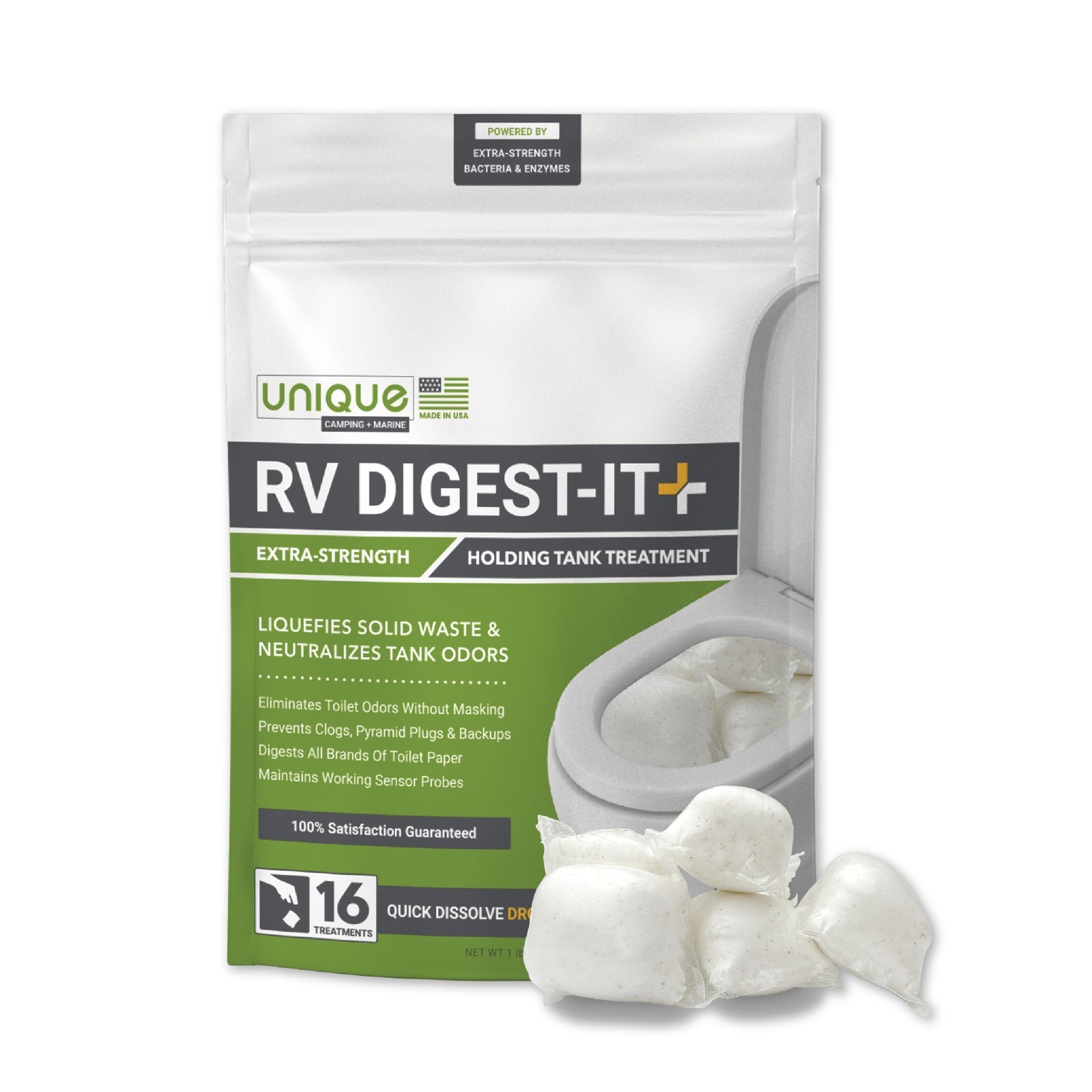 Extra-Strength RV Toilet Treatment Pods – Liquifies Waste & Paper, Odor Eliminat