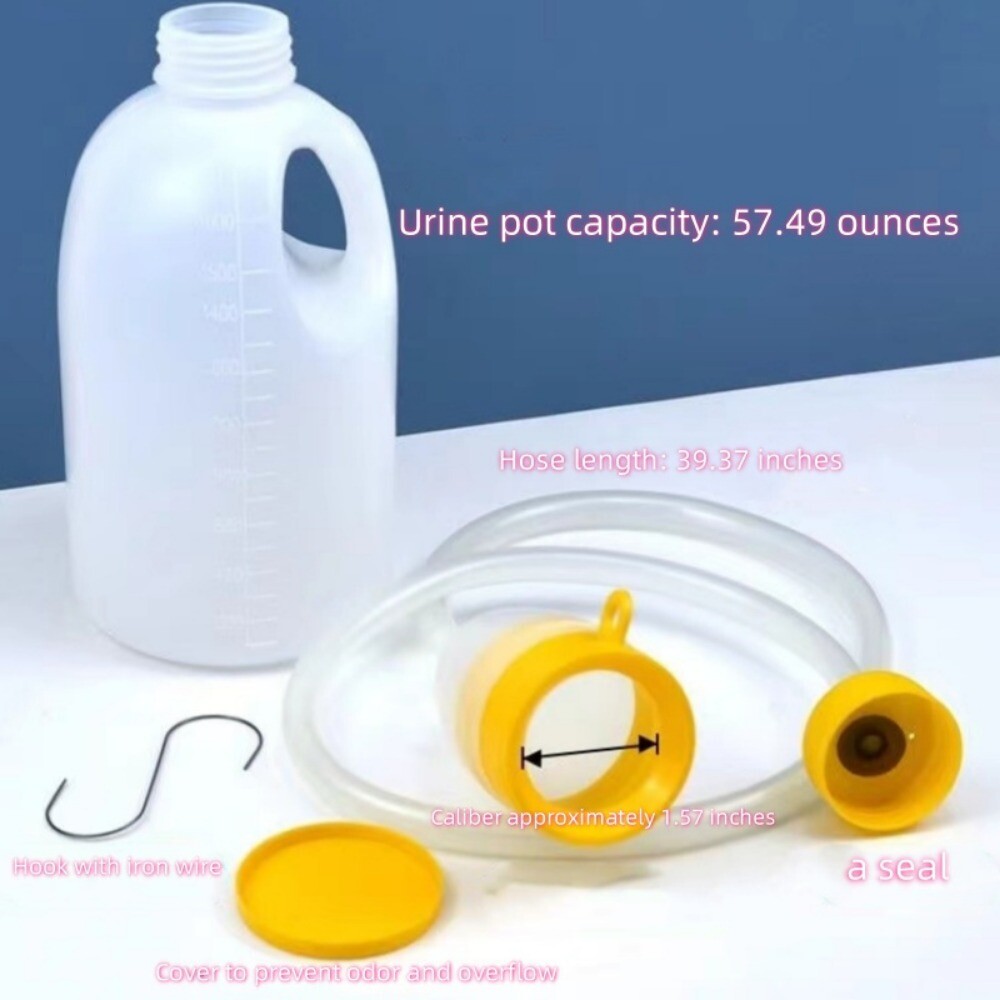 Portable Urinal with Lid, 57oz Leak-Proof for Travel, Car, Camping, Bedside Use