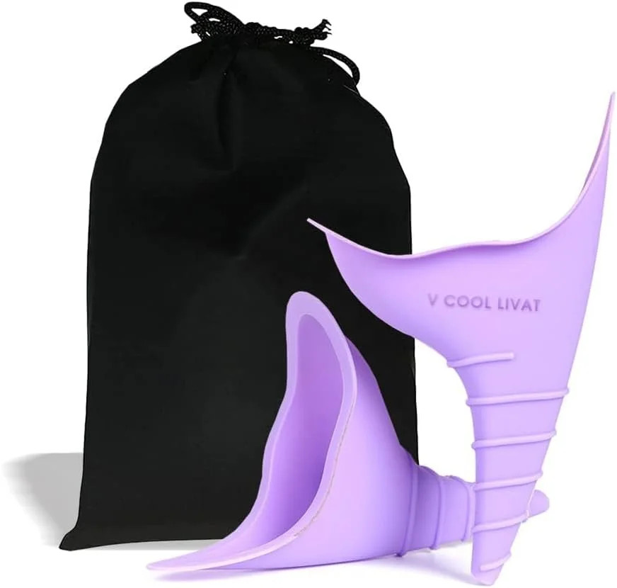 Travel Female Urination Device – 2 Pack Reusable Silicone Portable Lady Urinal P