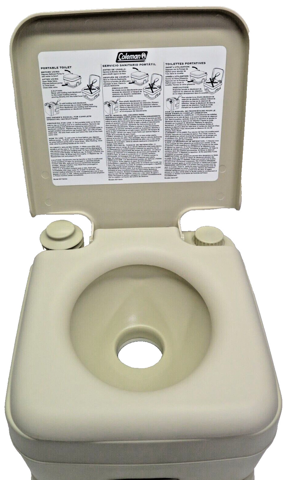 Coleman Portable Flush Toilet 3.2 Gallon Camping Gear 827-802T + Tank Deodorant
