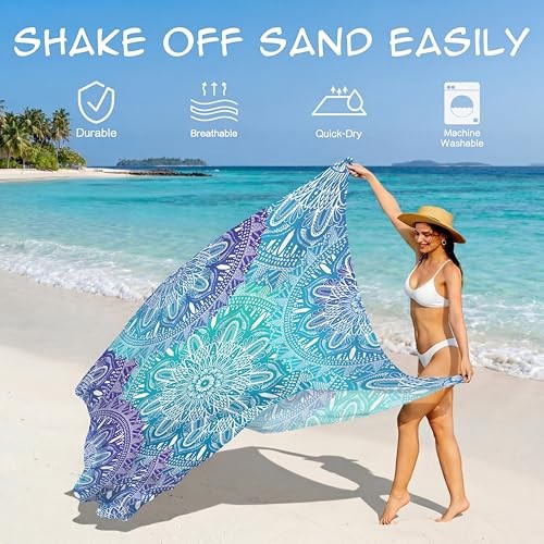 Beach Blanket Waterproof Sandproof 78”X81”/10’X9′ Oversized Mat | 100%