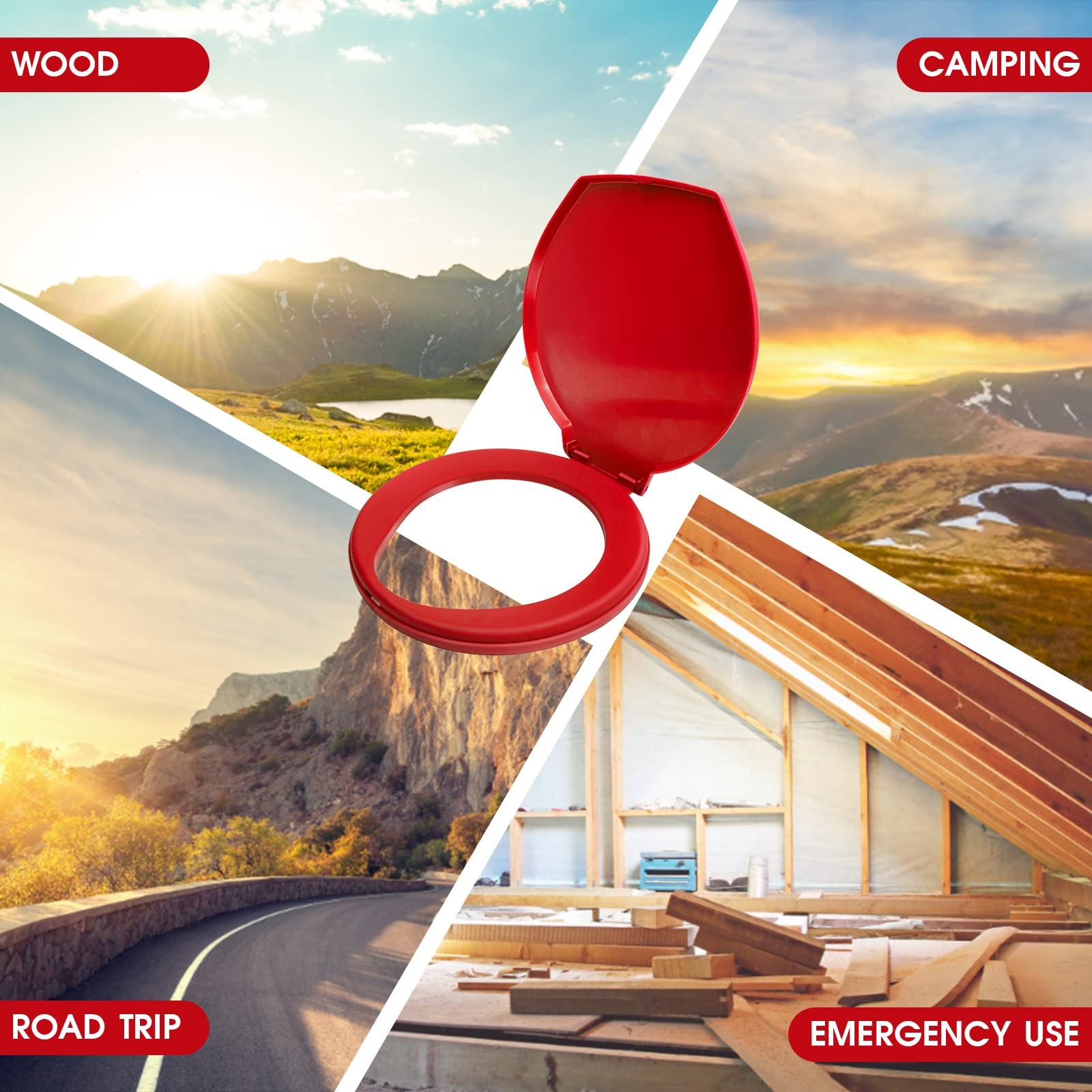 Asiento De Inodoro Portatil Para Emergencia De Cubo De 5 Galones Camping Al A…