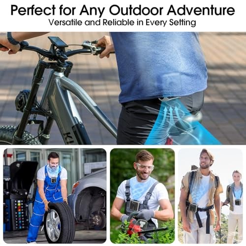 Portable Waist Fan Clip On, Belt Fan with 40Hours Runtime, 16000RPM 5 Grey