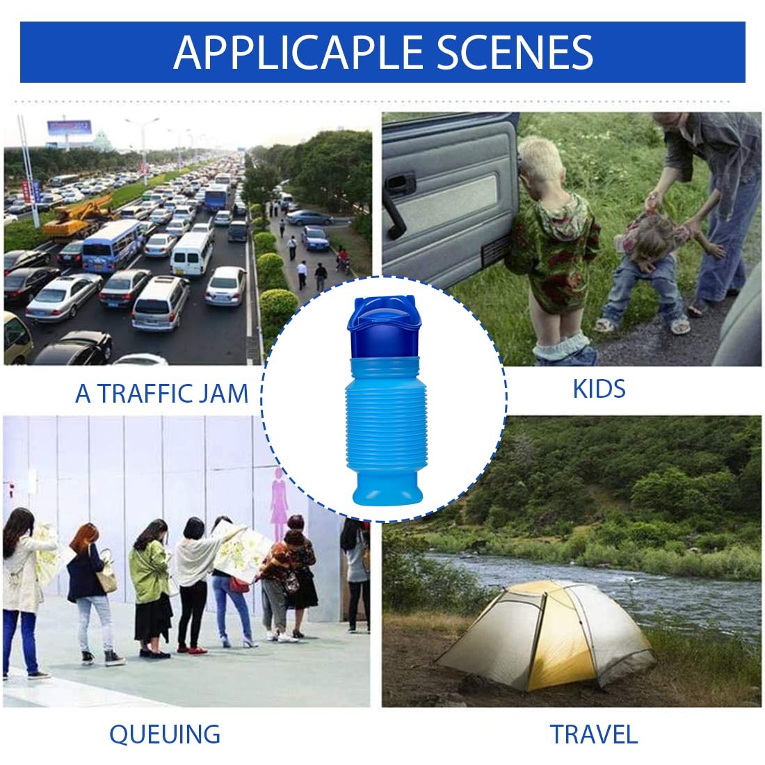 Urine Bottle Mini Urinal 750ML Shrinkable Urinal Mobile Toilet for Campin…