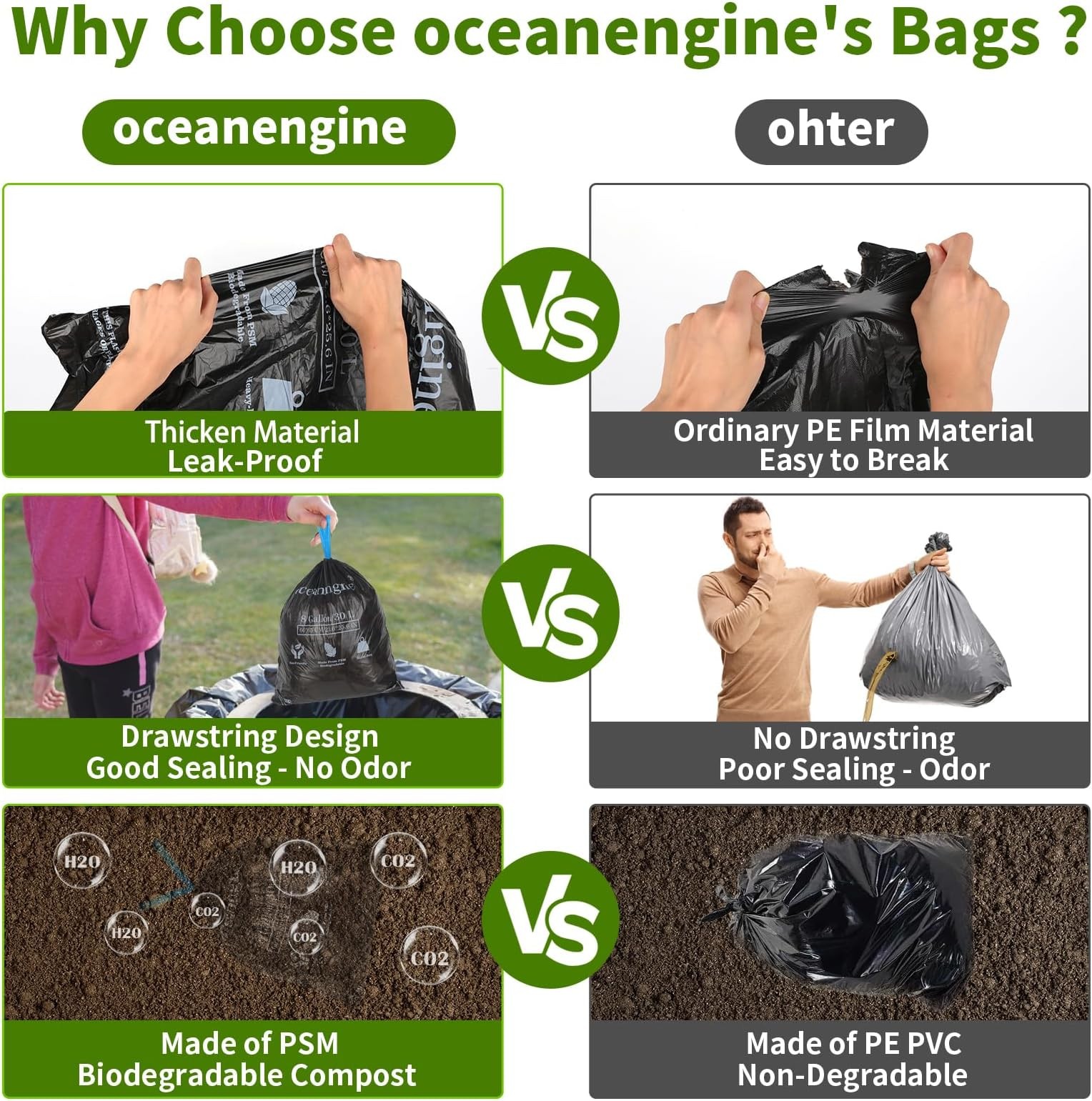 oceanengine Portable Toilet Bags Poo Gel Set, 8 Gallon Camping Toilet Bags wi…