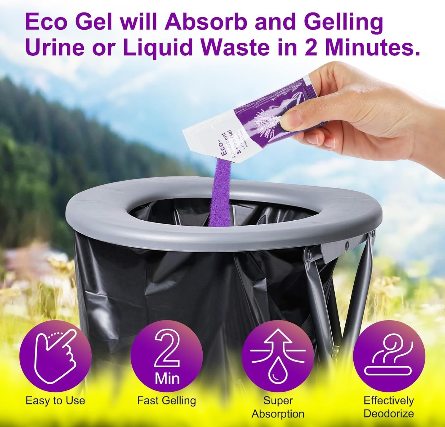 Eco-Friendly Poo Gel for Camping and Emergency Use – 10g per Pack, 25 Total