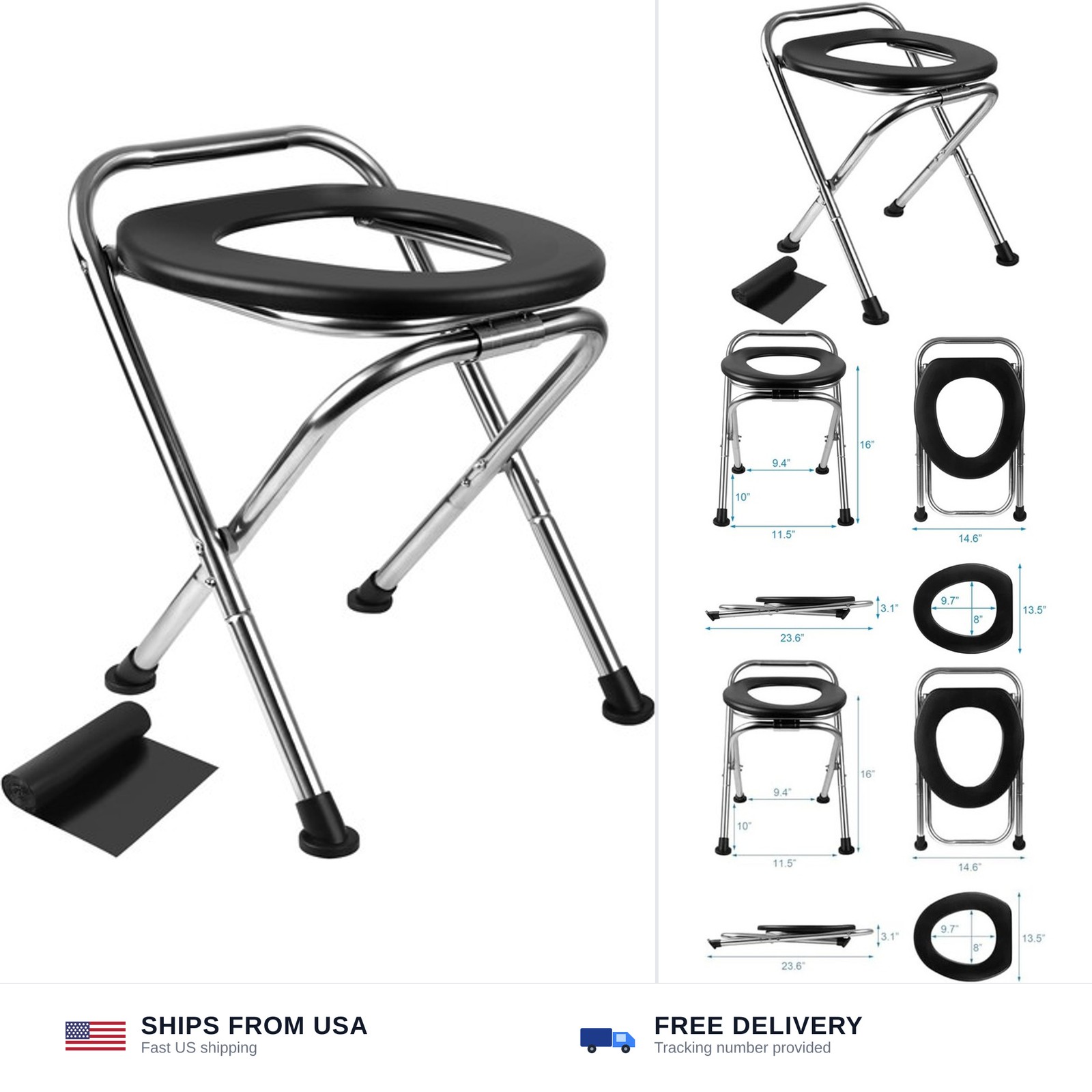 Portable Toilet for Camping, Portable Toilet Seat, Portable Toilet Travel, St…