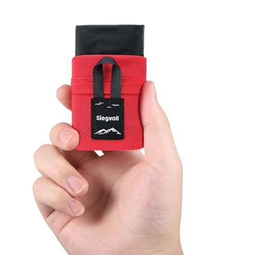 Pocket Picnic Blanket for 1 Person, 43.3×27.56″ (1.27oz) H Black (Red Pack)
