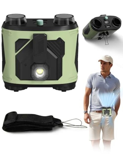 Portable Waist Fan, 4-in-1 Dual Motor Belt Clip Fan with 100-Speed Fresh green