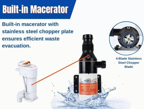 SEAFLO Manual to Electric Marine Toilet Conversion Kit 24V