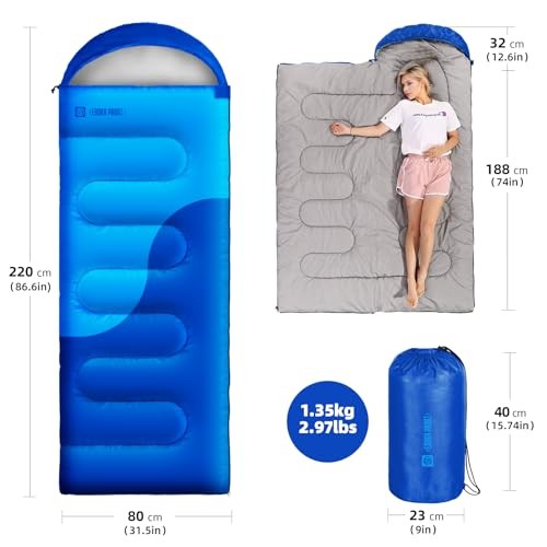 Sleeping Bags for Adults&Kids,Lightweight Waterproof Warm Weather Sleeping Blue