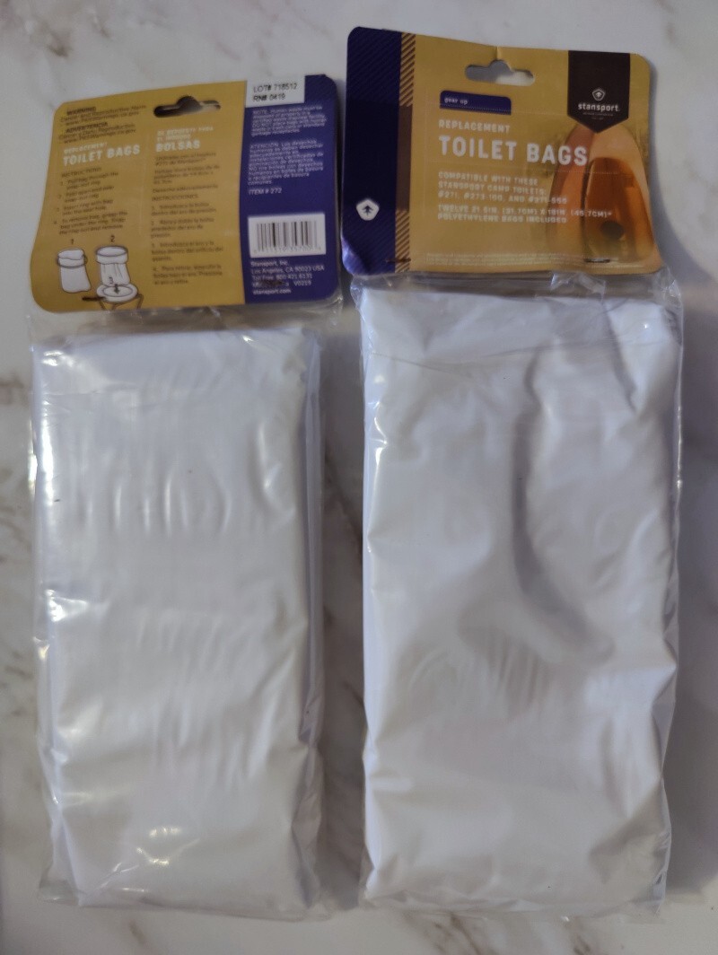 NEW Stansport Replacement Toilet Liner Bags Camping 2 Packages of 12 = 24 total