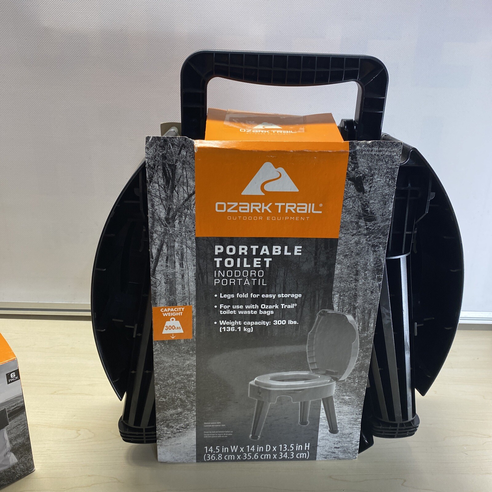 OZARK Trail Portable 14.5in Folding Toilet WITH 6 Bags Camping Hunting BRAND NEW
