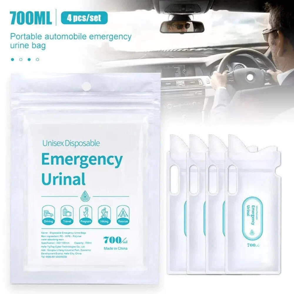 4PCS 700ml Car Urine Bag Emergency Portable Vomit Bags Mini Mobile Toilets Handy