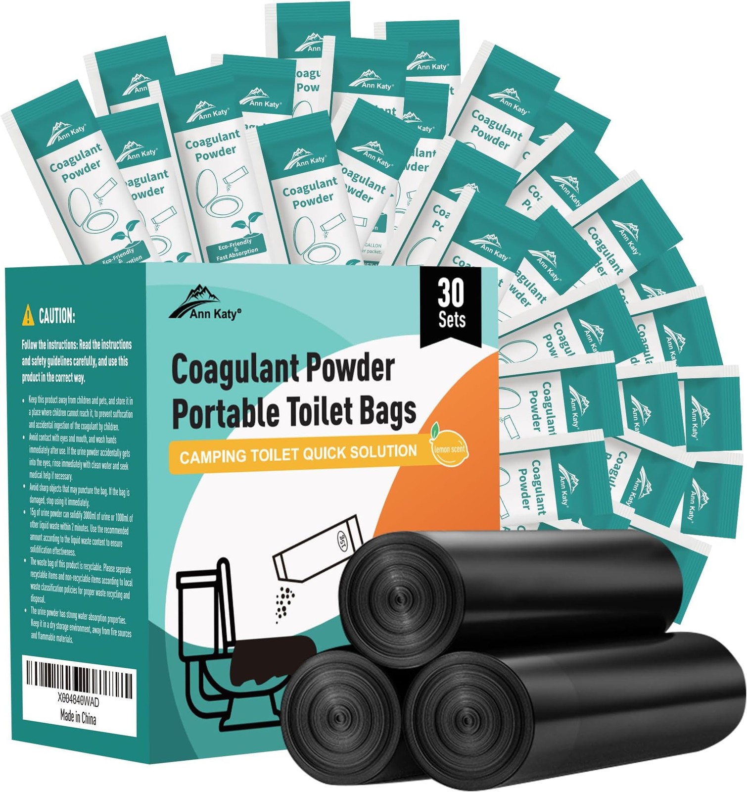 Ann Katy Super Absorbent Polymer 30 Packs,Portable & Fast-Absorbing Camp Toil…