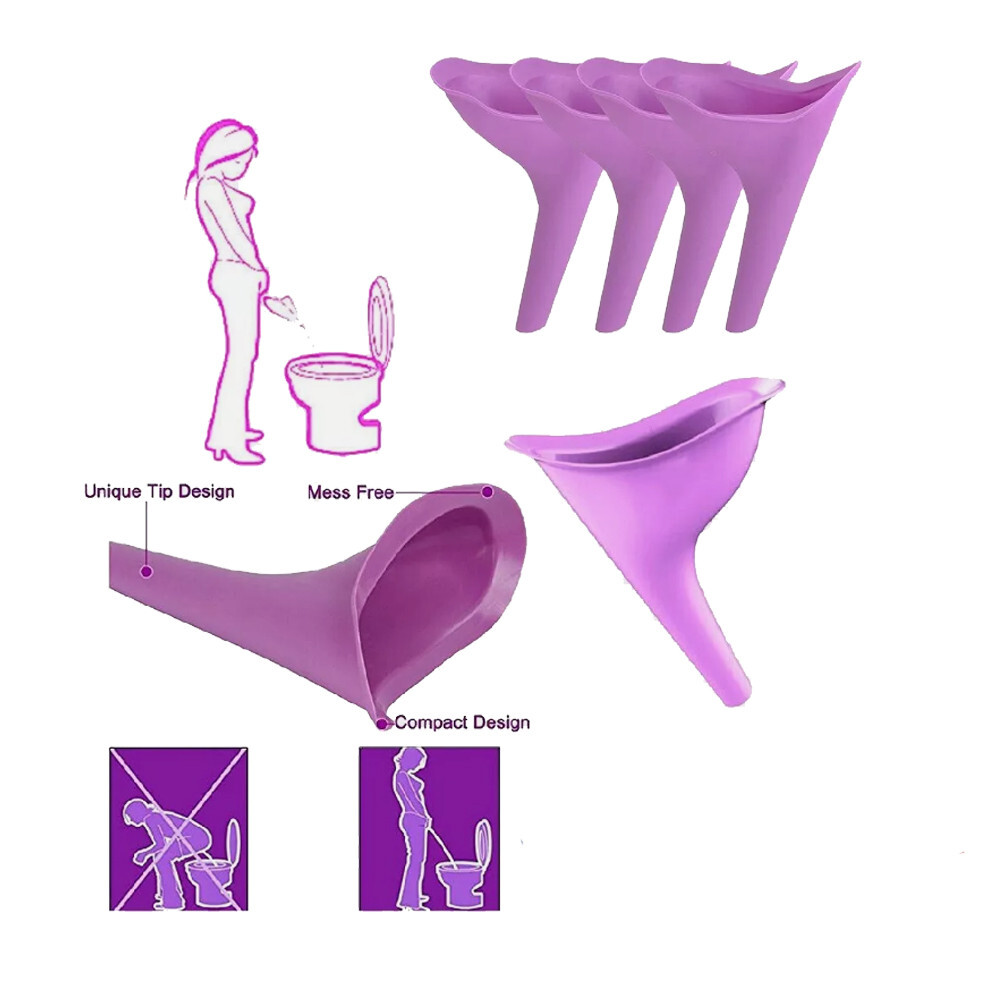 5pcs Portable Female Woman Ladies She Urinal Urine Wee Funnel Camping Travel Loo