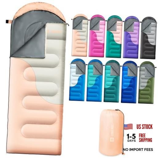 Sleeping Bags for Adults&Kids,Lightweight Waterproof Warm Weather Pink&Khaki
