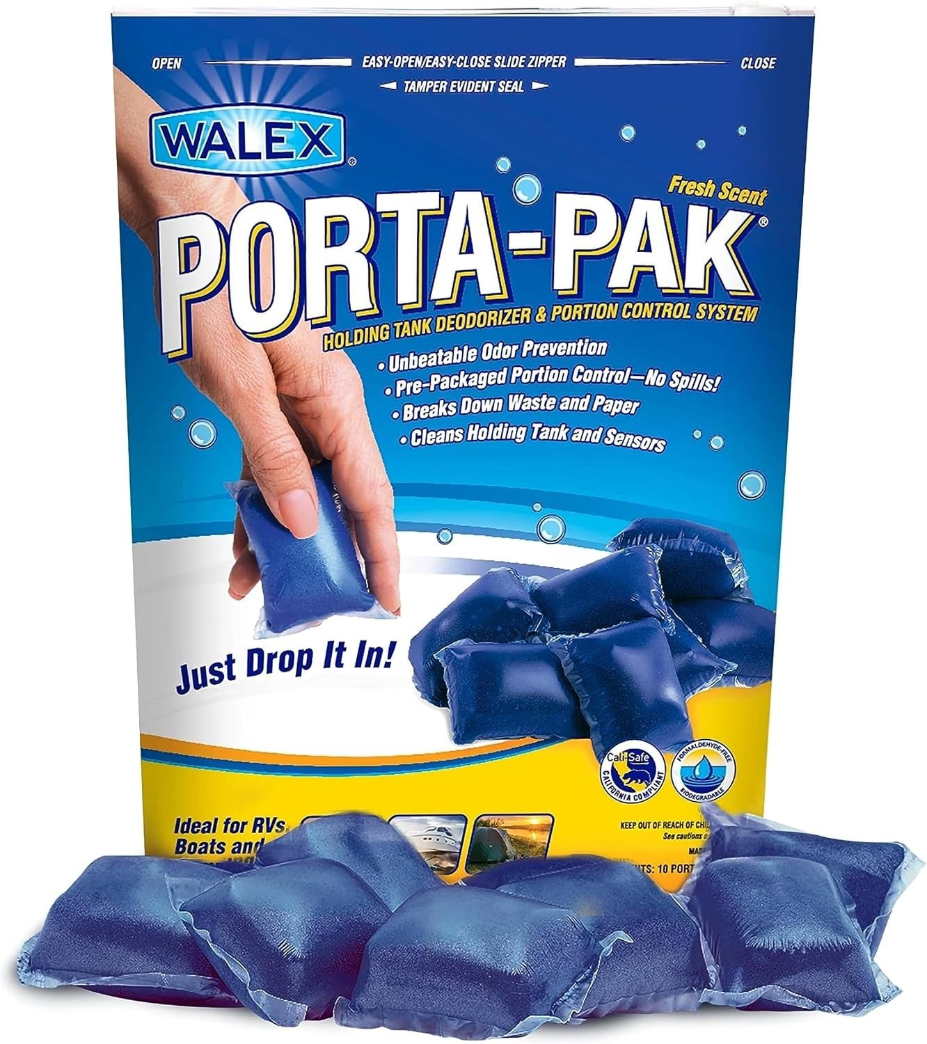 Biodegradable Porta-Pak RV Tank Deodorizer – Effortless Odor Control 10-Pack