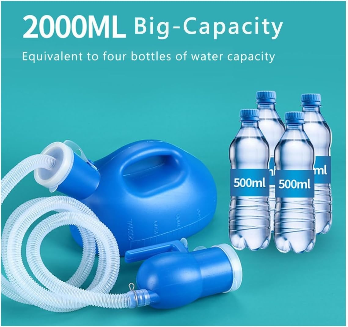 Lightweight Male Urinal Bottle 68 OZ with Long Hose – Safe & Portable Design
