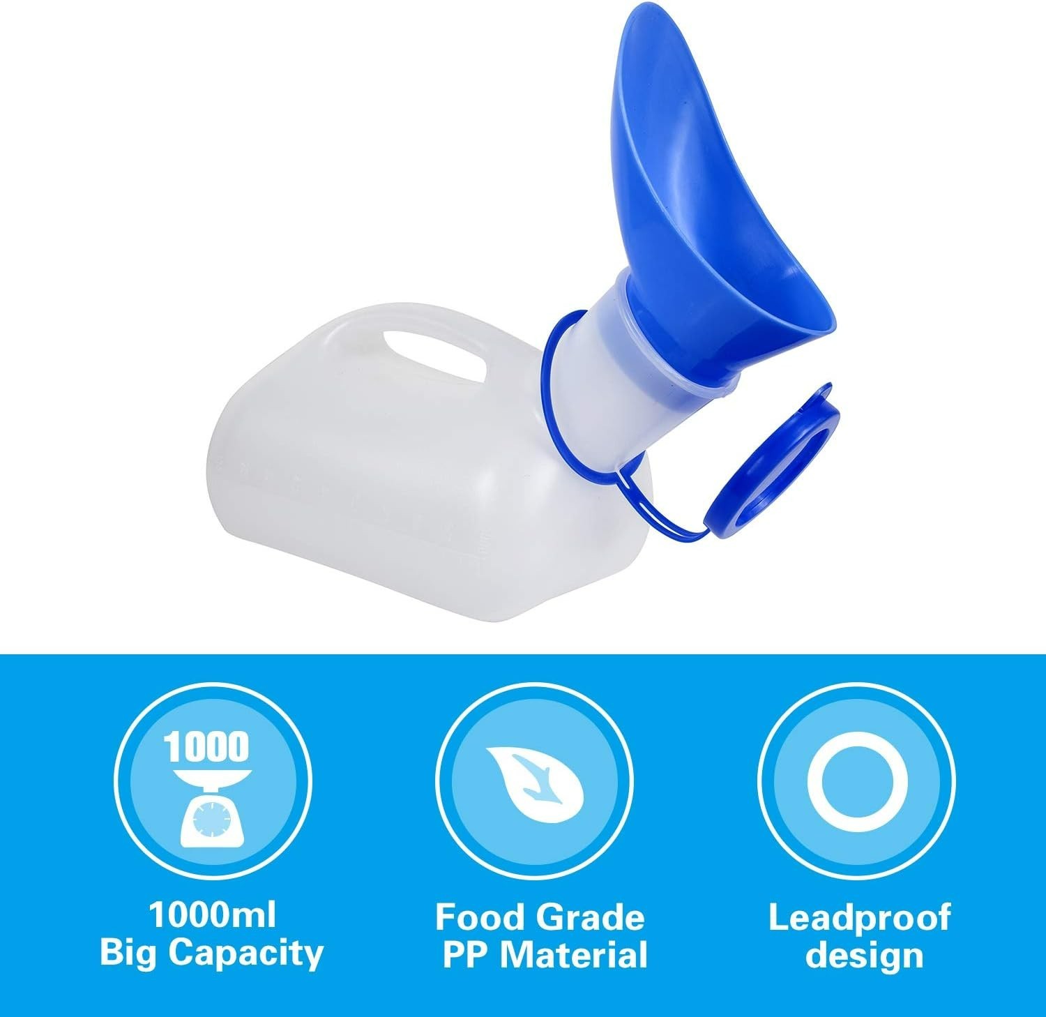 Unisex Portable Urinal, Blue, 1 Set