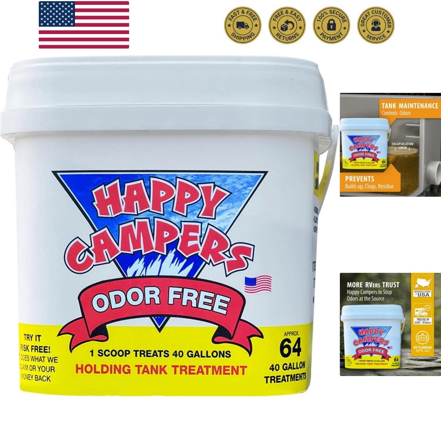 RV Toilet Treatment – Powerful Odor Control, Long-Lasting RV Tank Treatment -…