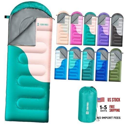 Sleeping Bags for Adults&Kids,Lightweight Waterproof Warm Blue,Green,Pink