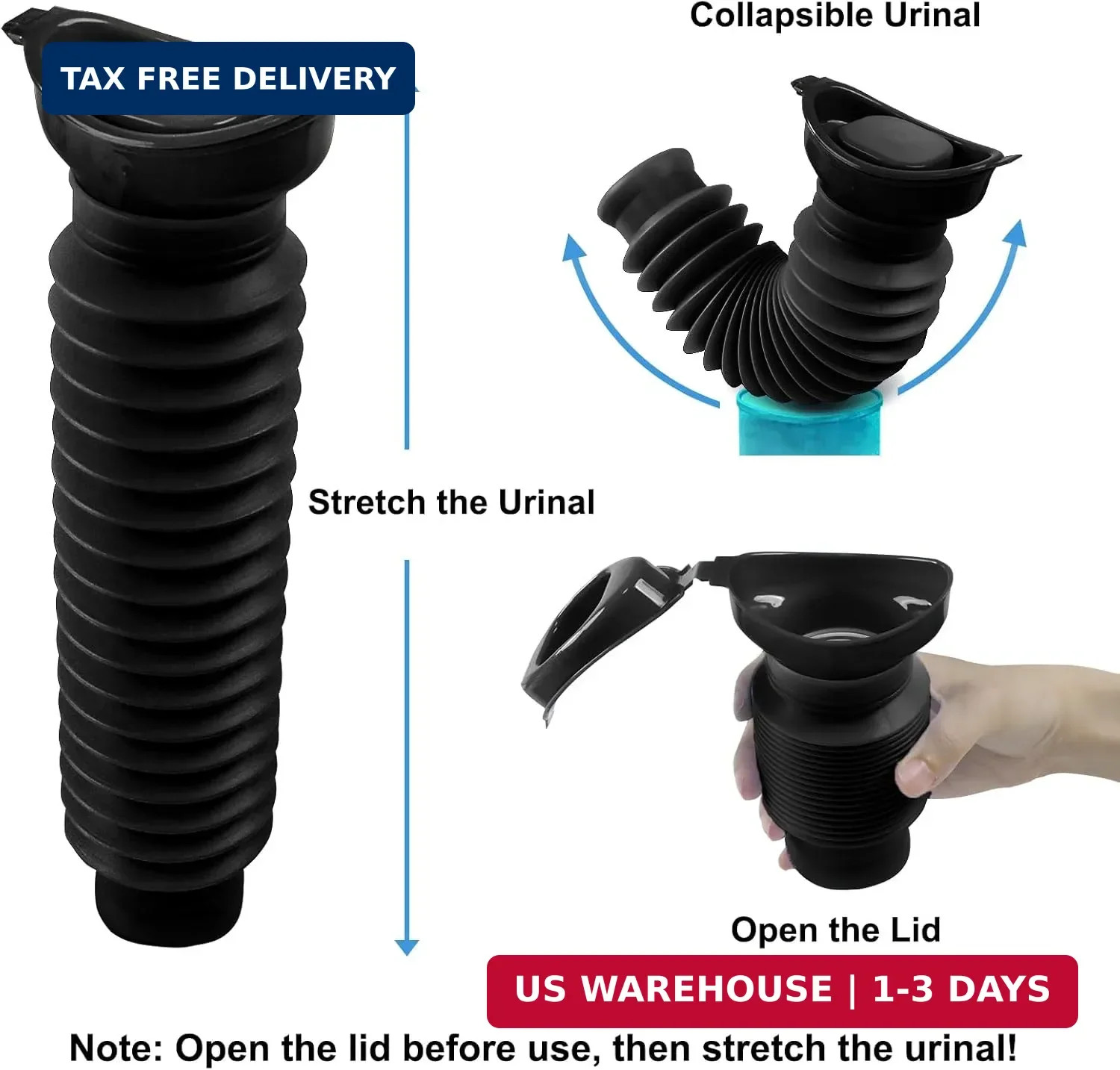 Pee Bottles for Men, Portable Urinal for Men, Collapsible Urine Bottle 750ML, Ca