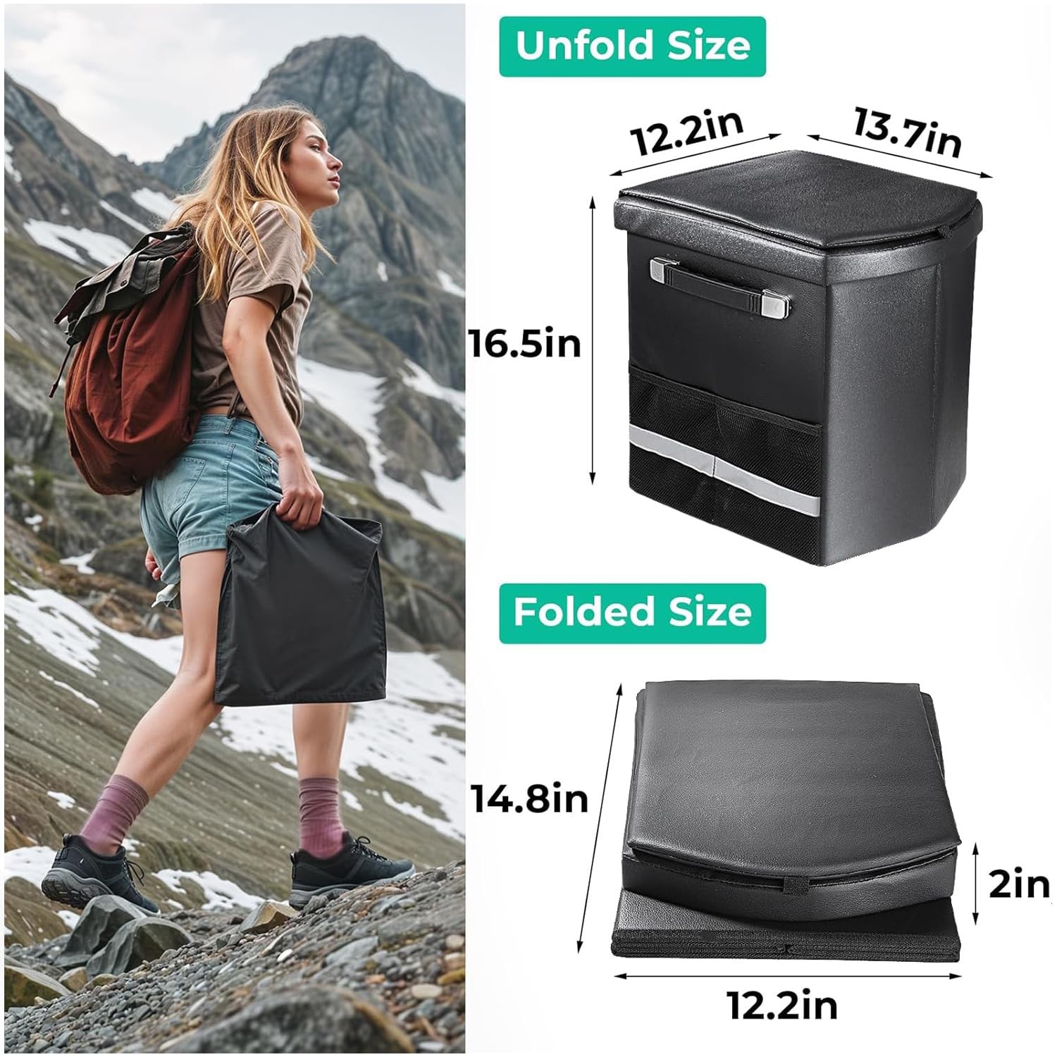 Sckee 2026 Upgraded XL Portable Toilet for Adults,Tall Camping Toilet with Li…