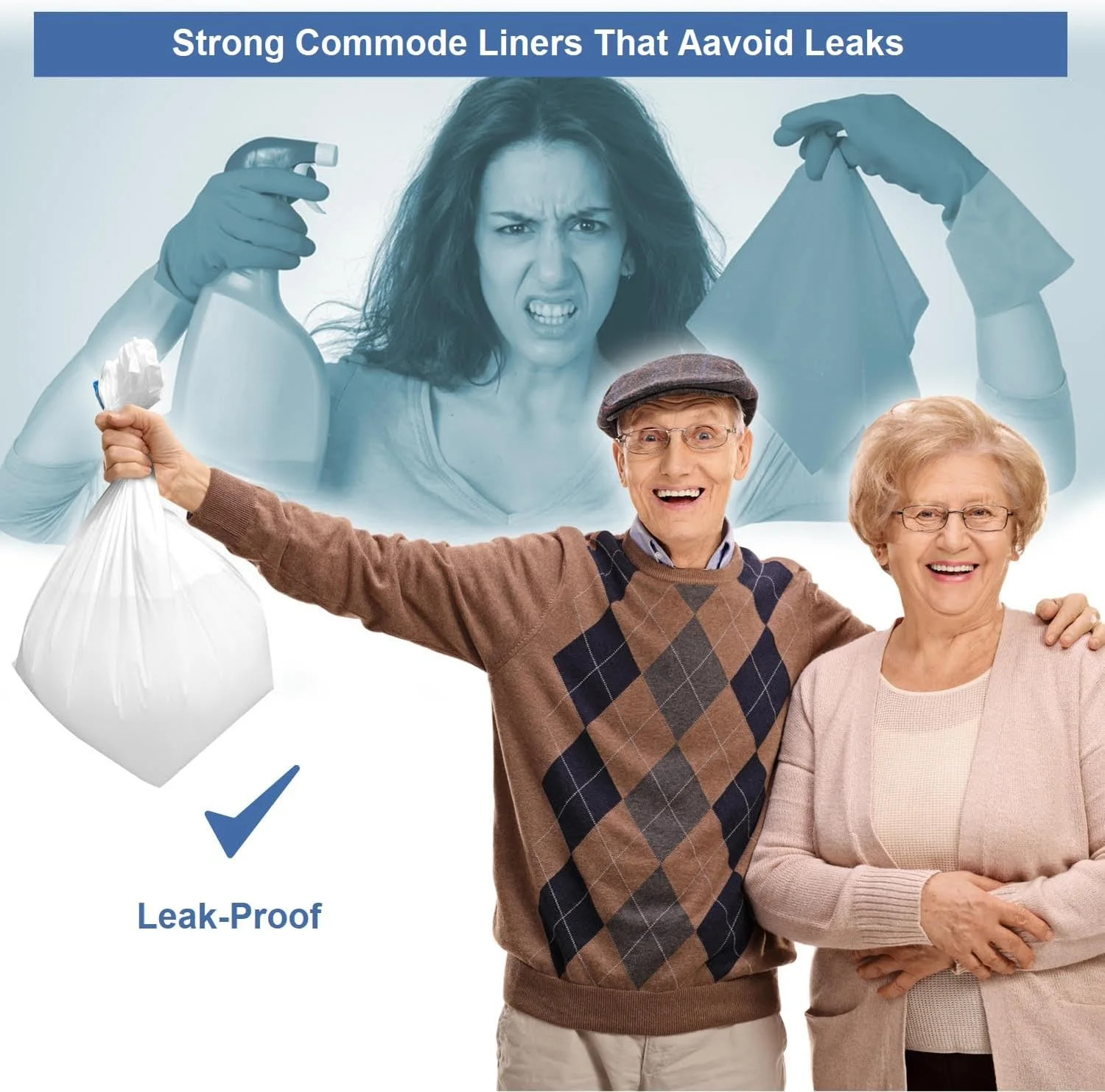Commode Liners – 50 Strong Portable Commode Toilet Bags – Easy to Use Bedside Co