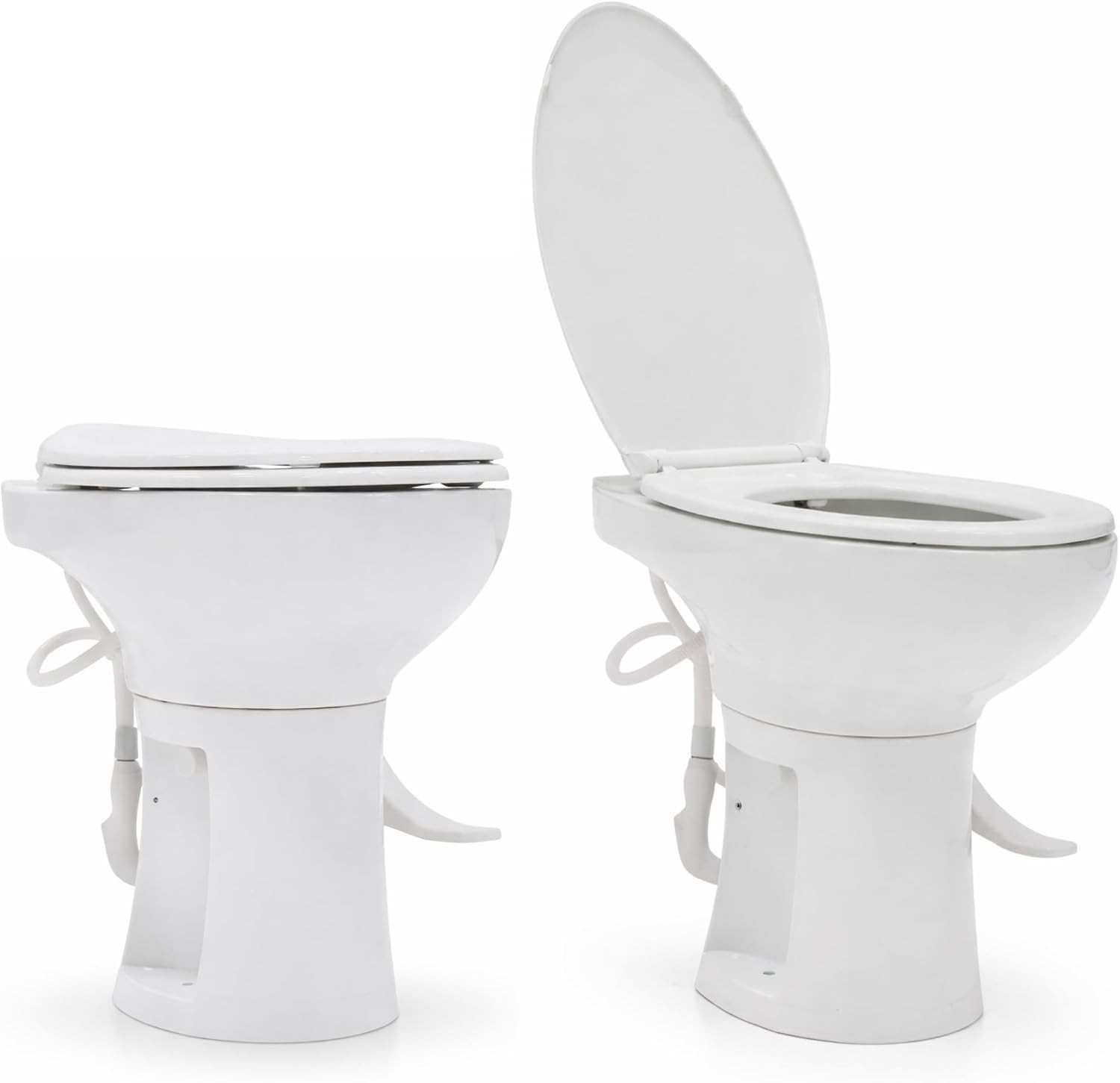SEAFLO Porcelain RV Toilet Elongated 19 Inch Sprayer Attachment