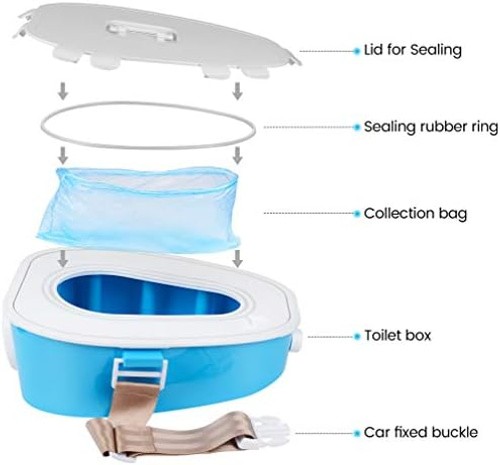 Compact Car Portable Toilet Camping Indoor & Outdoor Commode,Travel Potty,Por…