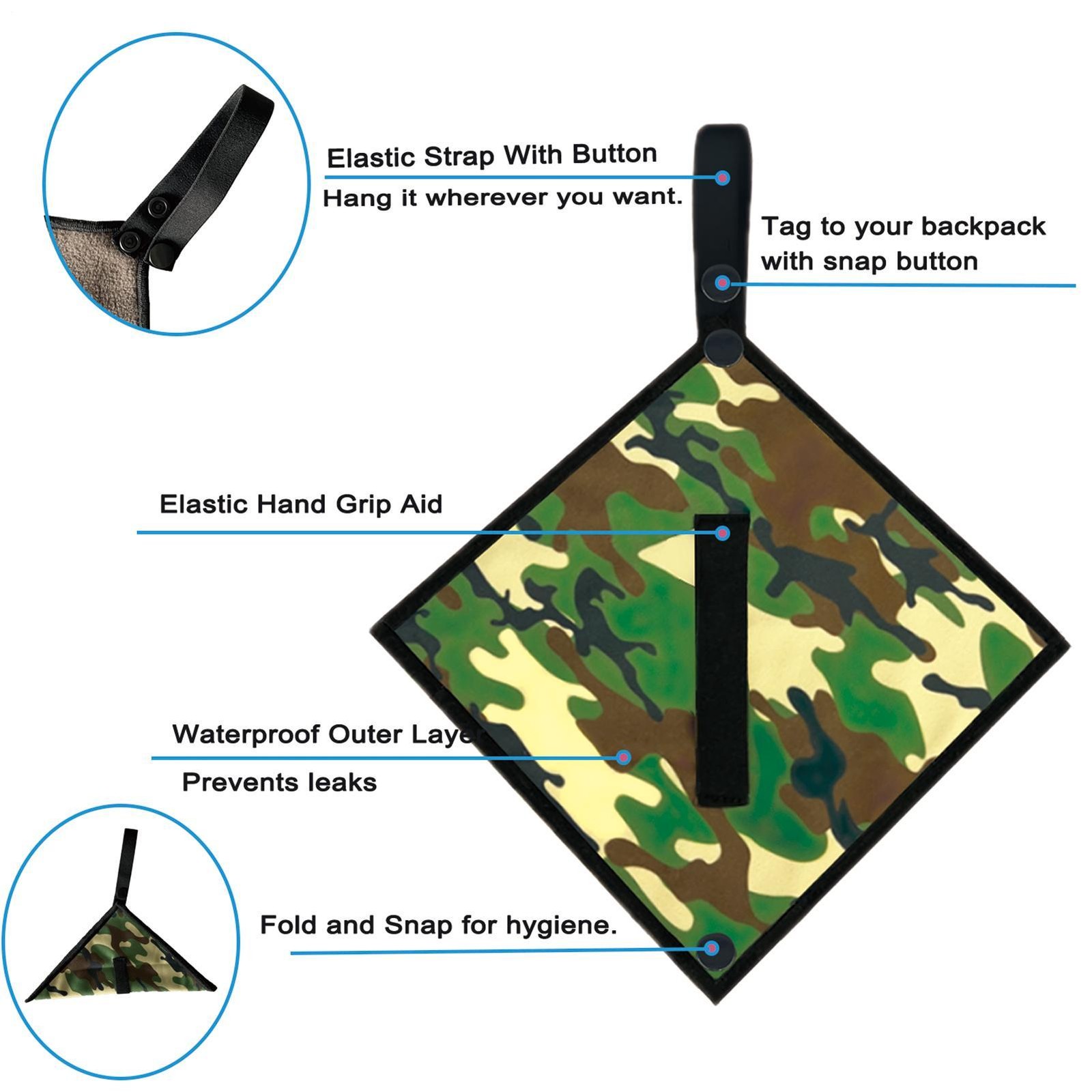 Pee Cloth Hiking Urination Device Camping Pee Rag Eco-Friendly Washable Absorben