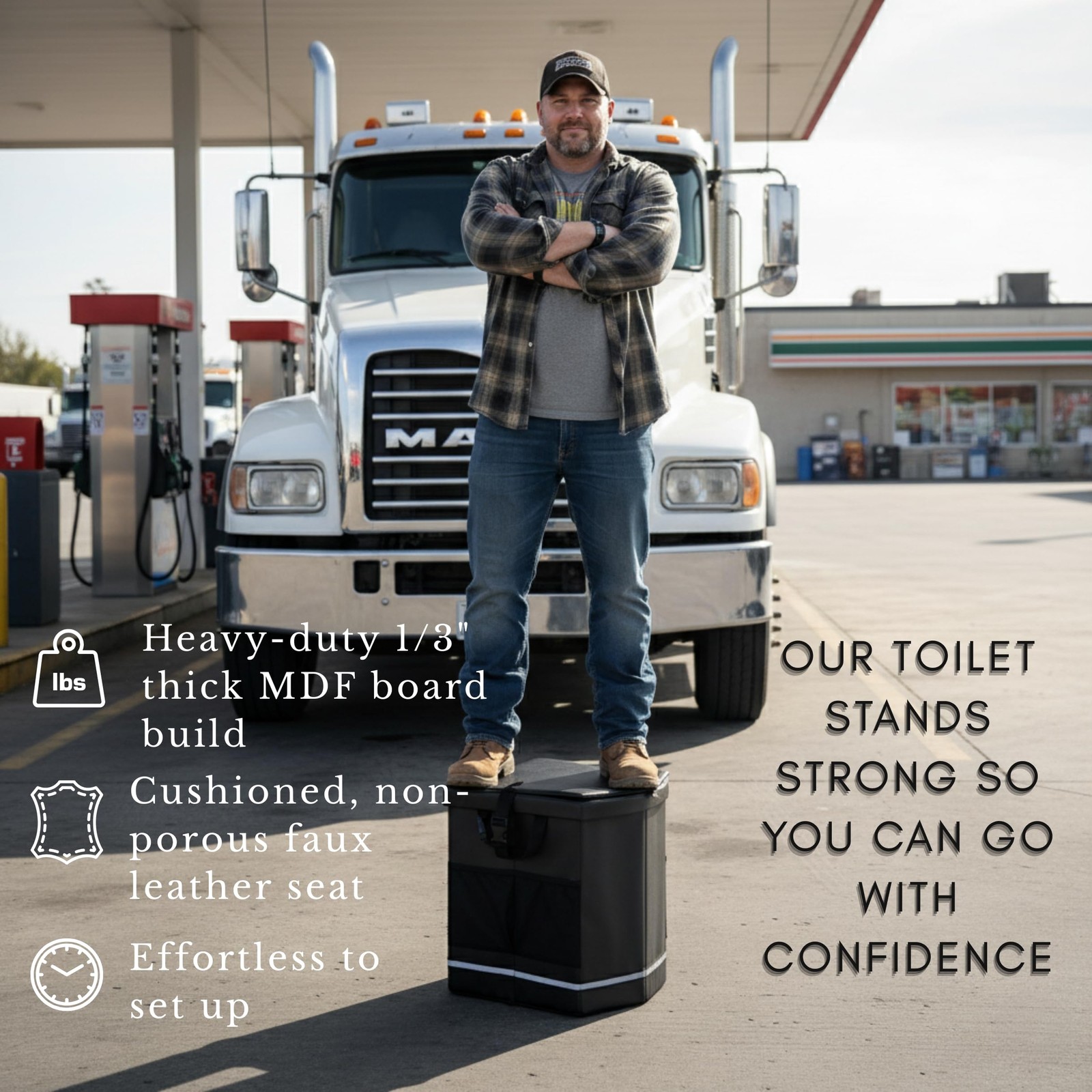 XL Portable Toilet for Adults – Extra Strong, Compact Portable Toilet for Cam…
