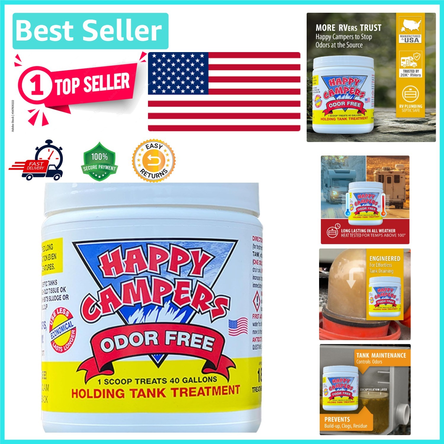 RV Toilet Treatment – 18 Odor-Free Treatments for Black & Gray Tanks