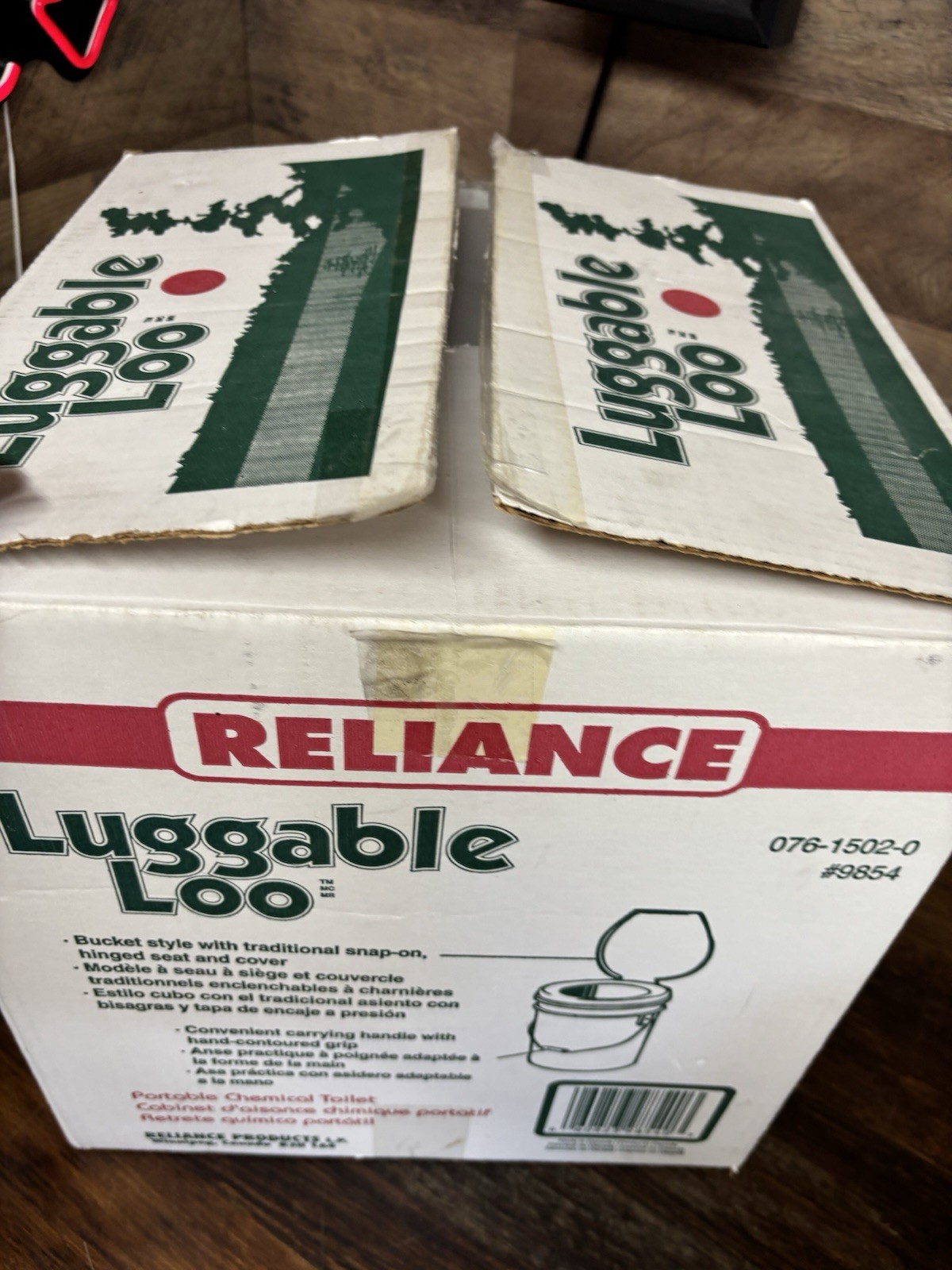 Reliance Luggable Loo Potty Seat & Cover White Made In Canada NEW OPEN BOX