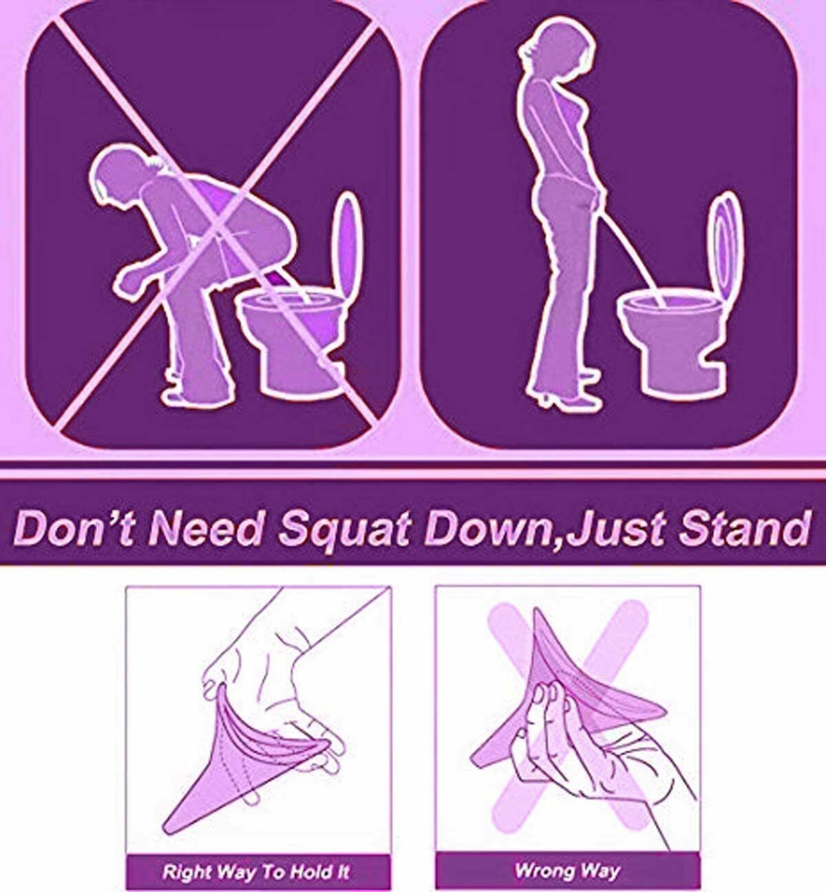 5Pcs Portable Female Woman Ladies She Urinal Urine Wee Funnel Camping Travel Loo