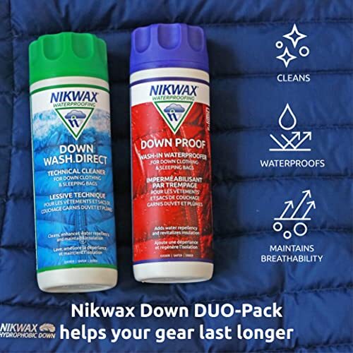 Down, Down DUO-Pack, 300ml, Wash-In Cleaning and Waterproofing adds DWR Water…