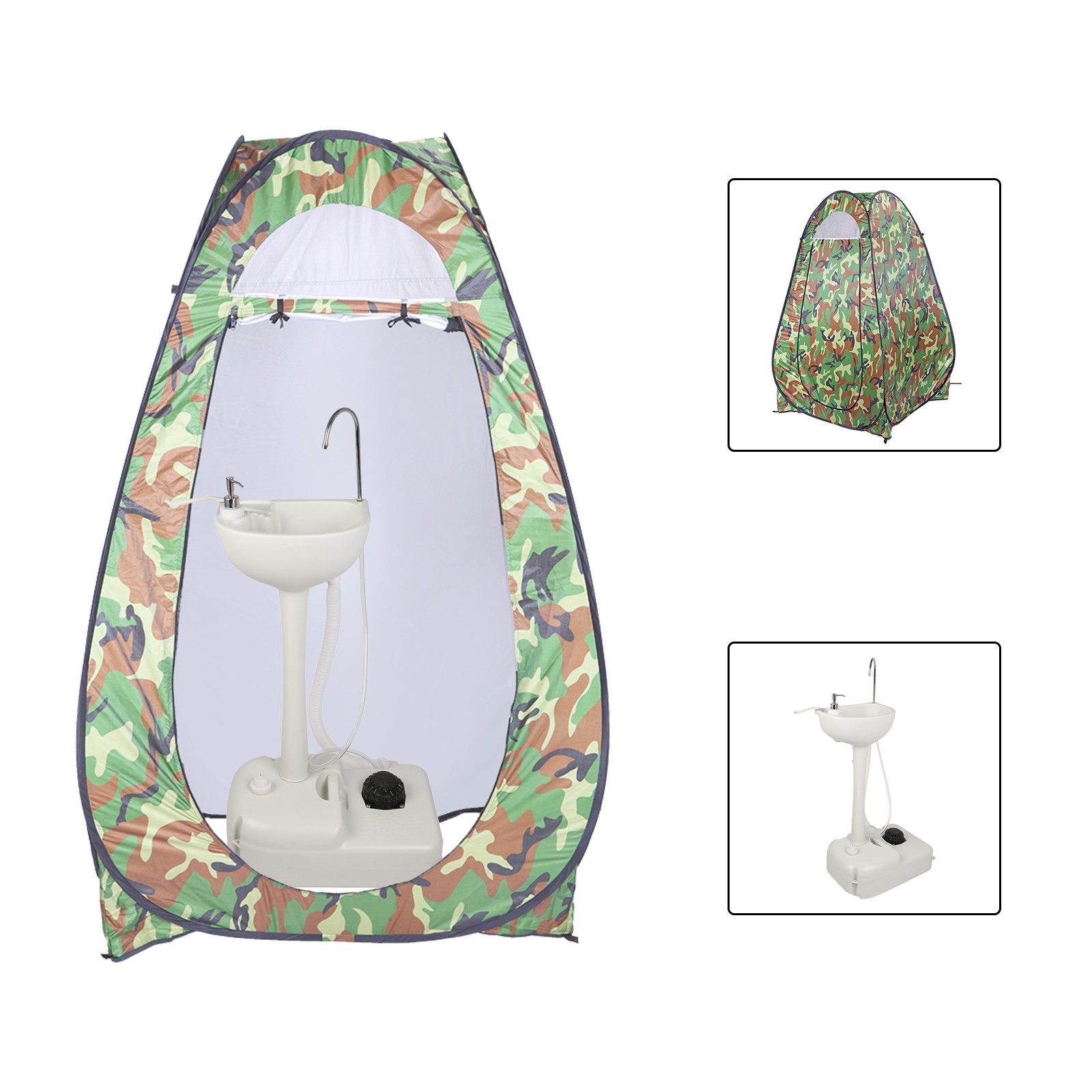 Portable Camping Sink RV Barber Kitchen Indoor Hygiene Wash Sink Basin Faucet