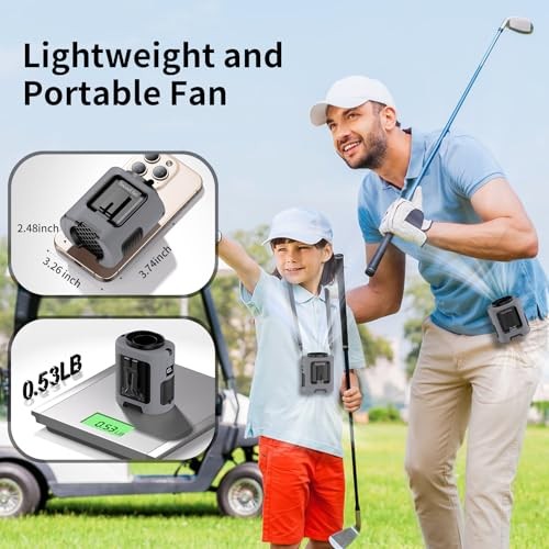 Socool Portable Waist Fan Clip on Wearable Belt, Mini Personal 5000mAh Gray