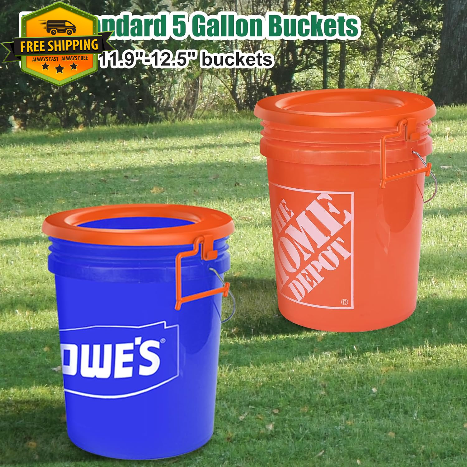 Portable Bucket Toilet Seat for 5 Gallon Buckets Camping RV Emergency Use