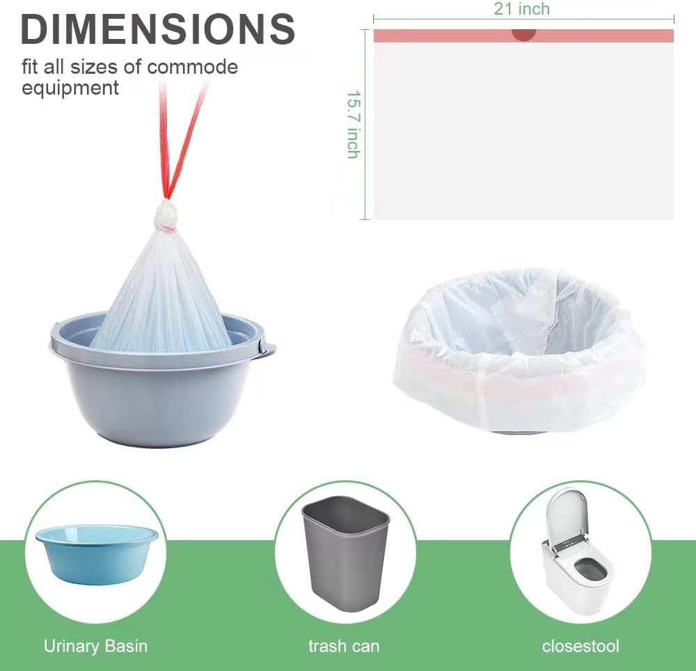 Commode Liners 120PCS Bedside Commode Liners Disposable-Portable Toilet Bags …