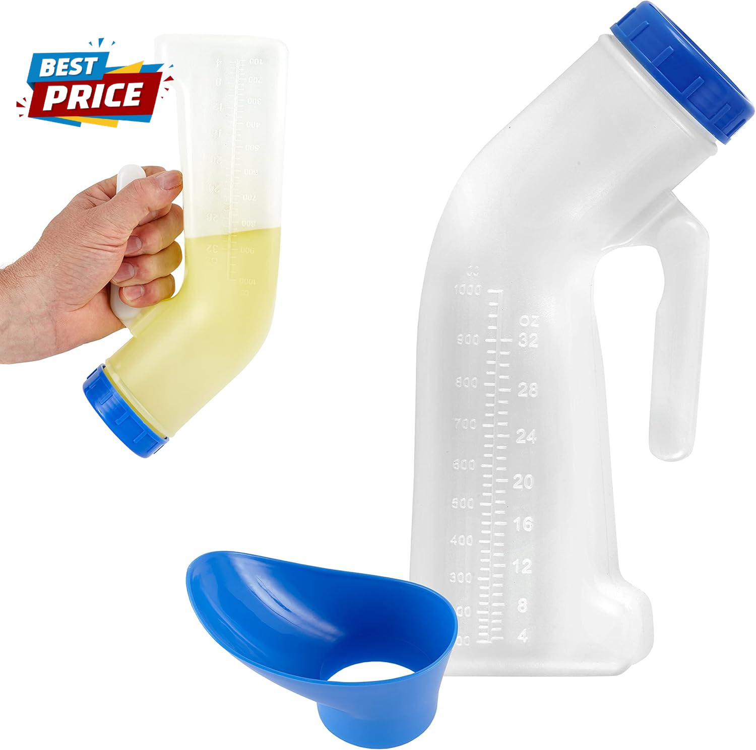 Unisex Urinal Bottle (1 Pack) – Portable Urinal for Women & Men – Female Urinal