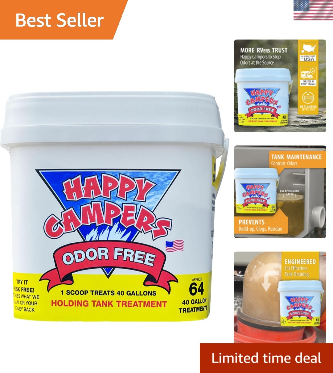 Concentrated Odor Control for RV/Marine Tanks – 64 Granule Treatments Available