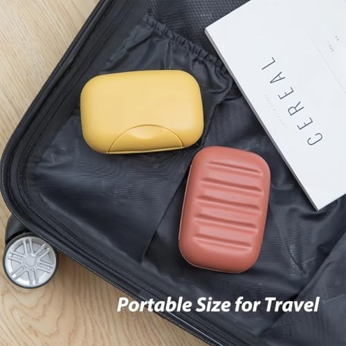 3 Pcs Travel Soap Case, Colorful Portable Soap Holder for Red-yellow-navy Blue