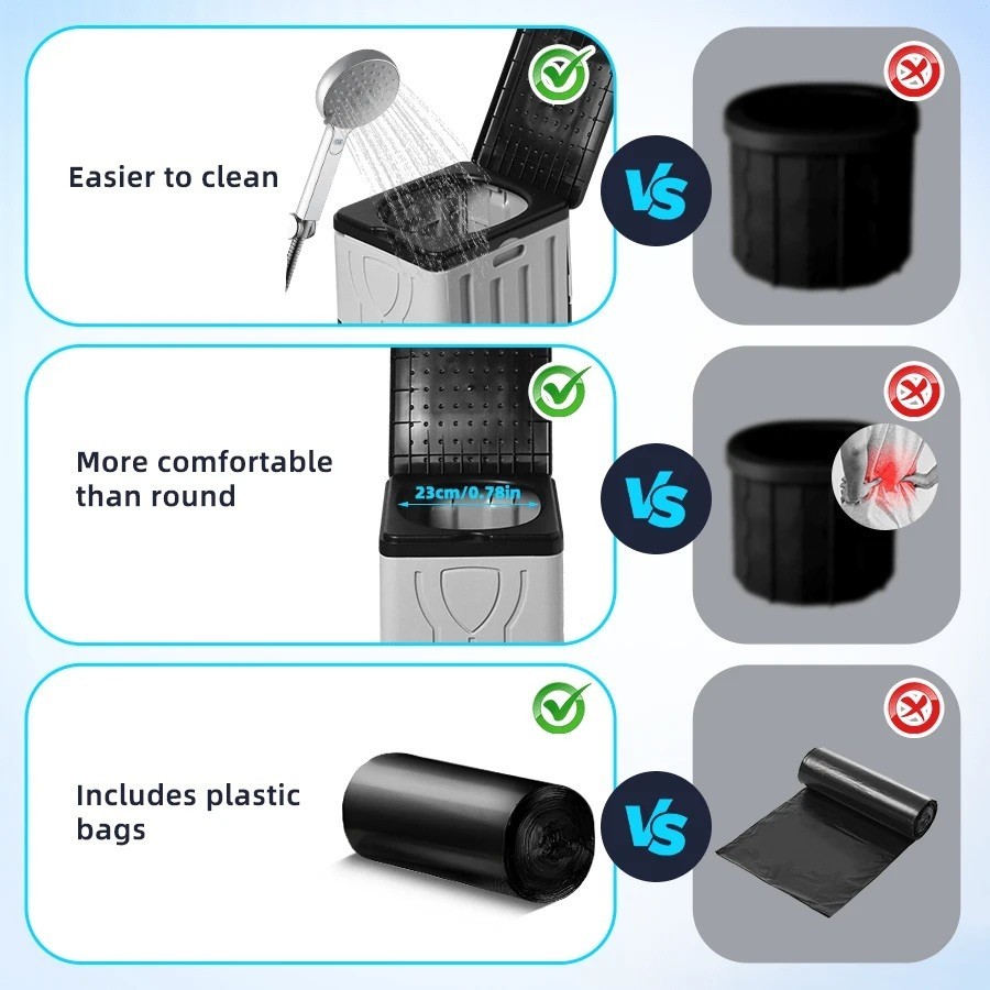 Comfortable Folding Portable Camping Toilet Durable Adult Emergency Travel Potty