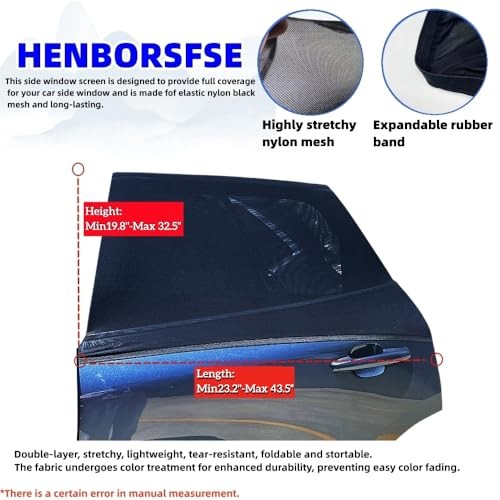 2-Pack Car Side Window Sun Shades – Breathable Mesh Privacy Rect/M 42″*29.5